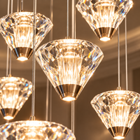 Lustre suspendu en cristal artistique personnalisé, LED, garantie de 2 ans, protection des yeux, pour salon - Prix d'usine en gros