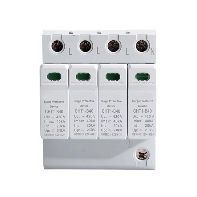 4P Surge Protective Device SPD 385V 20KA 40KA Din Rail AC Lightning Surge Arrester Low Voltage Power Surge Protector