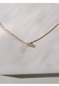 Delicado Collar Gargantilla con Pequeño Dije de <span class=keywords><strong>CZ</strong></span>, Bañado en Oro de 14K y Plata de Ley 925 para Mujer - Product Image 4