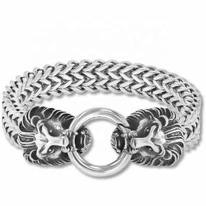 กำไลข้อมือลายสัตว์ สิงโต/ผี/แพะ/หมาป่า  วัสดุสแตนเลส 316L  ขายส่งโดยตรง - Product Image 4