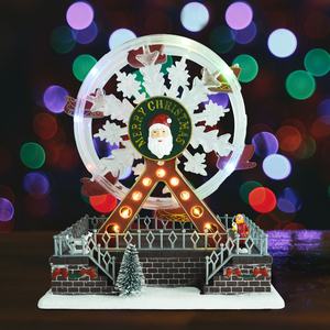 Caja de música de la rueda de la fortuna de Navidad iluminada con Led de varios colores parpadeantes personalizados - Product Image 5
