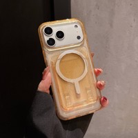 Étui de téléphone magnétique transparent à paillettes de haute qualité Senyork avec porte-cartes et pochette arrière pour iPhone 17 Air 16 Pro Max