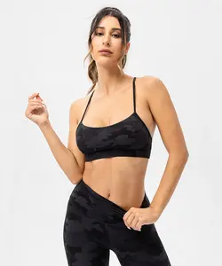 Ropa deportiva personalizada para mujer, ropa de yoga suave con realce de glúteos, sujetador y pantalones cortos estampados de camuflaje, traje de gimnasio, conjuntos deportivos, pantalones cortos para eupre