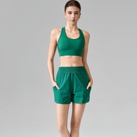 Ensembles d'entraînement personnalisés avec logo pour femmes, tenue de yoga courte, ensemble de fitness 2 pièces avec hauts en maille patchwork, ensemble de course et de yoga pour femmes, ensembles de fitness pour la gym
