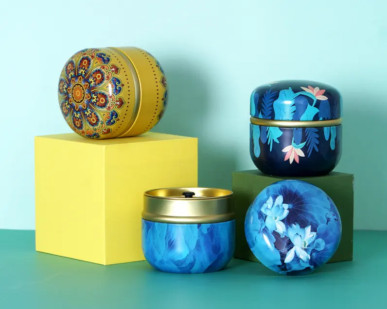 Dongguan Luxe Custom Metalen 6Oz Geurende Kaars Tin Pot Met Twee Deksel