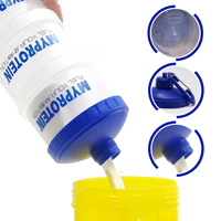 Conteneur de stockage de protéines en plastique personnalisé, entonnoir portable pour poudre de protéines pour bouteille shaker
