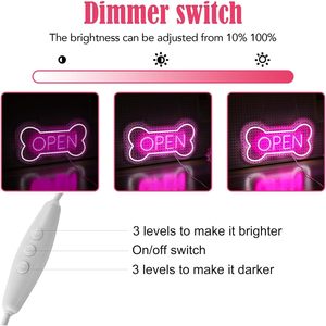 Dog bone open Letreros Neon LED indoor hanging ambient light shop <b>sign</b> wall decoration light entrance indicator light 5v 12v - Product Image 4