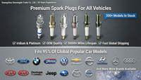 Busi Iridium Platinum Elektroda Ganda Asli 0242229878 FR7DC+ untuk Audi VW BMW Mercedes Benz Bosch Bujia
