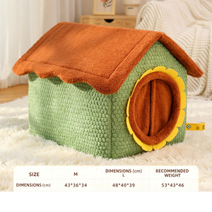 New Autumn Winter Dog Nest Warm Cartoon Animal Nest Semi-closed Pet Nest Detachable Washable Cat Nest Pet Supplies - Product Image 3