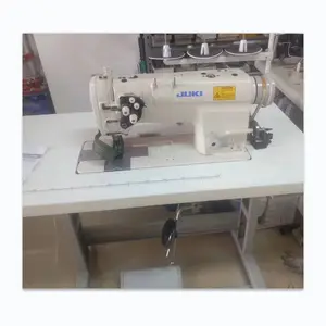 Used Double Needle JUKIS 3128 Thickness Material Flat Bed Sewing Machine In Stock