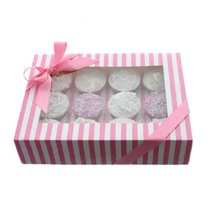 Scatola per cupcake in carta di alta qualità scatola per cupcake singola nera scatole per cupcake a forma di cuore