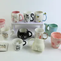 Coffee Cup And Saucer Ceramic Mug With Spoon And Lid Coffee Cups Cool,cute,cup  With 3d Animal,dog/cat/panda/rabbit Mug,tea,water Cup Gifts Coffee Mug(