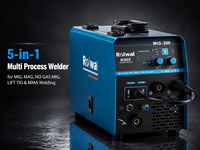Rolwal Nouvelle soudeuse combinée 4-en-1 économique à onduleur DC MIG/à fil fourré/Lift TIG/MMA