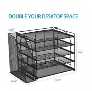 Metal Mesh Desk <b>Organizers</b> and Accessories 5 Tier Paper <b>Organizer</b> with <b>File</b> Holder Document <b>Organizer</b> China - Product Image 4