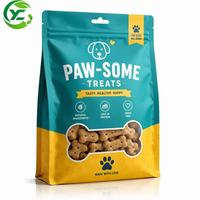 Sac souple à fond plat avec fermeture éclair, impression numérique personnalisée, best-seller, pour l'emballage de nourriture et de friandises pour chiens, chats et animaux de compagnie