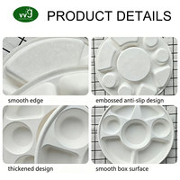 Plateau de service alimentaire en bagasse de canne à sucre compostable et écologique VVG, 7/9 compartiments, jetable