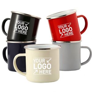 Mug en émail personnalisé avec logo imprimé, résistant au lave-vaisselle et au micro-ondes, pour le camping, les voyages en plein air, vente en gros, pour boissons et café - Product Image 1