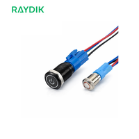 Interrupteur à bouton-poussoir métallique momentané ou à enclenchement, étanche IP54, avec LED RGB personnalisable, pour contrôle industriel
