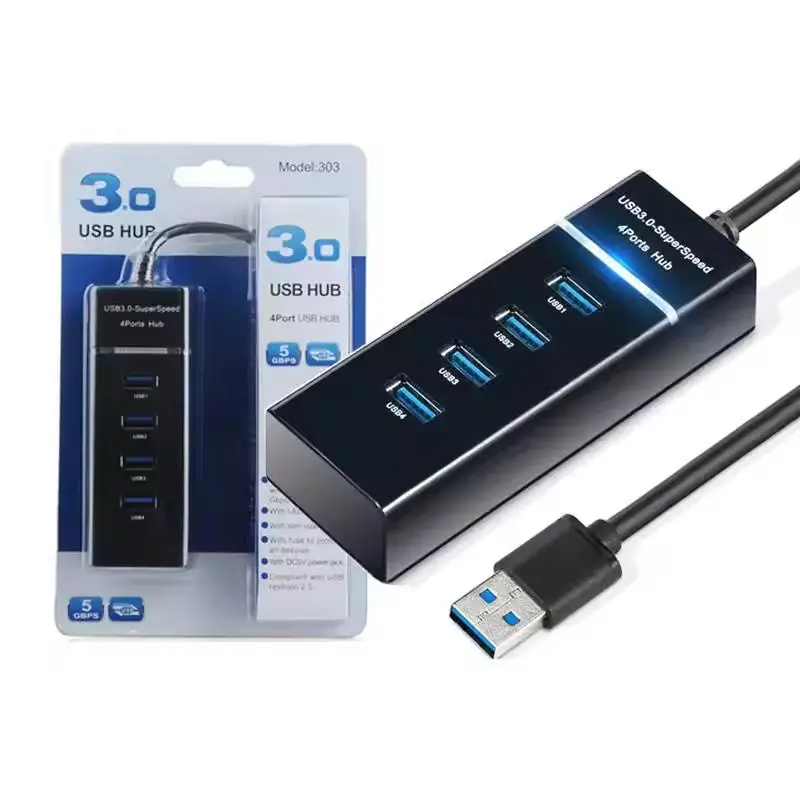 4 ב-1 יציאות רכזת שולחנית מפצלת מחשב מהיר Usb3.0 מתאם 4 יציאות טעינת תחנת עגינה 4 יציאות 2.0 3.0 רכזות Usb בשולחן