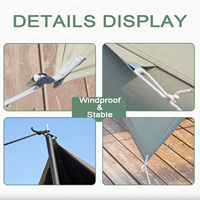 Tente de camping gonflable en tissu polyester-coton avec auvent solaire Installation facile Tente d'air pour une pluie légère