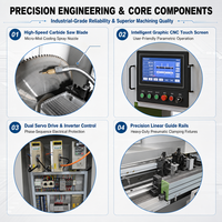 Machine de découpe CNC à 3 têtes JUNDE, alimentation automatique, positionnement à 45/90 degrés, cadres de portes/fenêtres en aluminium ou en bois, 380V, 700kg