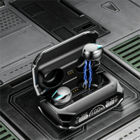 Earbud Nirkabel TWS Gaya Mecha Headset Gaming Wireless 6.0 Layar LED Digital Peredam Kebisingan Dengan Mikrofon