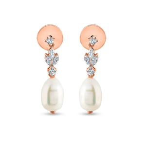 Magnifiques boucles d'oreilles pendantes avec diamants et perles pour les événements de mariage et les déclarations de mode haut de gamme de l'Inde - Product Image 2