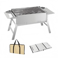 Barbecue au charbon de bois pliable en acier inoxydable, durable et léger, pour 3 à 5 personnes, idéal pour le camping en plein air et l'utilisation dans la cour.