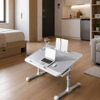 Bureau d'ordinateur pliable à hauteur réglable, support portable pour ordinateur portable, table de lit avec tiroir pour le travail, l'étude et les enfants à domicile ou au bureau