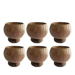 Handmade 100% Natural Coconut Shell Cups, 12oz Hawaiian Theme Luau Party Cups Supplies