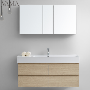 VAMA Bàn Trang Điểm Phòng Tắm Nổi Trang Trí Nhà Hiện Đại Với Hai Bồn Rửa Và Mặt Bàn Màu Trắng - Product Image 5