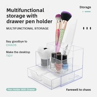 Caja Organizadora de Acrílico DOOSO para Uñas, con Cajón, a Prueba de Polvo, para Esmaltes, Exhibidor de Cosméticos para Técnicos de Salón