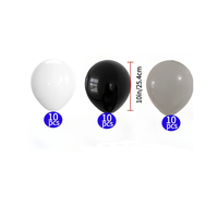 Kit d'arche de guirlande de ballons en latex noir, blanc et gris de 10 pouces pour la remise des diplômes, les anniversaires, les mariages, les baby showers, les décorations de fête