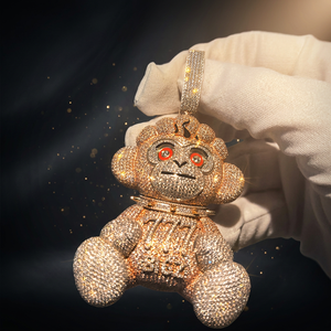 Compre en Línea un Colgante de Moissanita con Corte Cojín Personalizado, Diseño de Dibujos Animados, Plata de Ley 925, Joyería Hip Hop, Lujoso para Hombre, Krishnavii KP 239 - Product Image 2