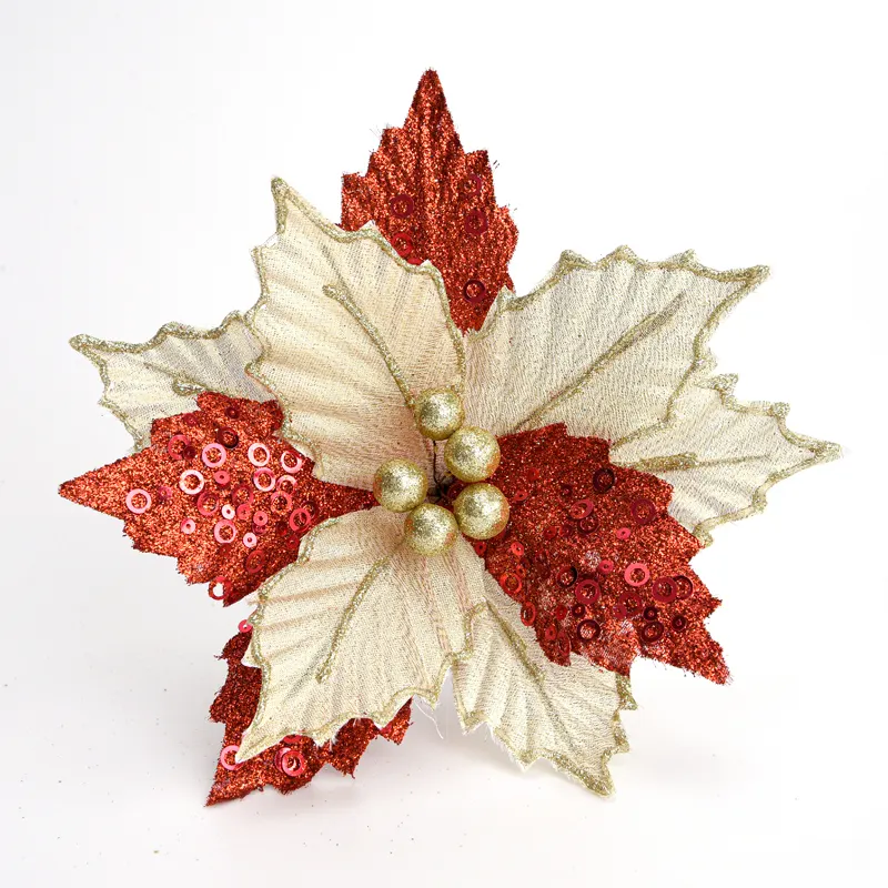 Red And Gold Christmas Flower Rattan Garland Decoration Christmas Tree Decoration Pendant