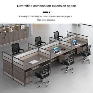 लिविंग रूम कार्ड स्टेशन स्क्रीन के लिए आधुनिक सरल स्टाफ कार्यालय डेस्क और कुर्सी संयोजन - Product Image 3