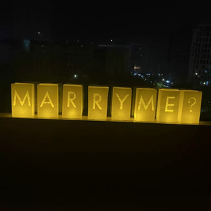 Lãng mạn chống cháy tôi yêu bạn người giữ ngọn nến Luminaria giấy đèn lồng túi nến cho đám cưới sinh nhật khách sạn nhà hàng thanh trang trí nội thất - Product Image 6