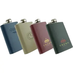 Gadget personalizzati con rivestimento in similpelle per fiaschette in acciaio - Product Image 1