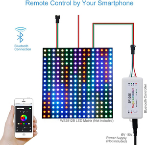 Lampu <span class=keywords><strong>LED</strong></span> SP105E nirkabel Bluetooth Magic Dream Color lampu <span class=keywords><strong>LED</strong></span> <span class=keywords><strong>Controller</strong></span> DC5V ~ 24V lampu modul piksel <span class=keywords><strong>Strip</strong></span> <span class=keywords><strong>LED</strong></span> yang dapat diprogram - Product Image 5