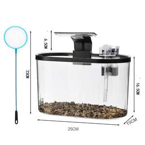 워터 월드 반경 데스크탑 나노 수족관 키트 포함 LED 조명, 내부 필터 및 매트 새우와 작은 물고기에 적합 - Product Image 3