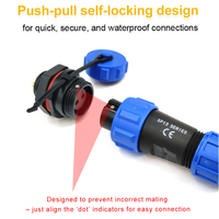 Éclairage de scène LED Bande Audio Sécurité Haute Courant Durable IP68 Push Lock Mâle Femelle SP13 Connecteur 4 Broches