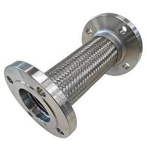 Manguera trenzada de <span class=keywords><strong>metal</strong></span> con brida de acero inoxidable, diferentes longitudes personalizadas, para uso industrial a alta temperatura y alta presión - Product Image 1