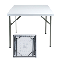 Table pliante en plastique carrée extérieure de haute qualité pour les fêtes mariages événements de pelouse chaises en plastique pliables meubles de restaurant