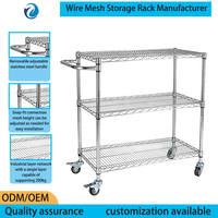 Carrito de Acero Inoxidable para Restaurante con Ruedas, Personalizable OEM/ODM, Capacidad de Carga de 250 kg, Carrito Utilitario Antioxidante para Catering, Aeropuerto, Hotel