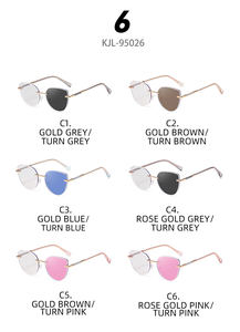 Gafas de Sol KAJILA al por Mayor, con Logotipo Personalizado, sin Marco, Estilo Ojo de Gato, Fotocromáticas, Anti Luz Azul, UV400, para Mujer - Product Image 6