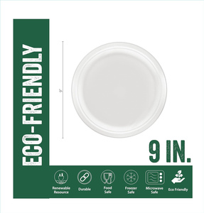 150 Pack Customized Size Heavy-Duty <b>Disposable</b> Eco-Friendly 100% Compostable Bagasse Biodegradable <b>Plates</b> with Custom Logo - Product Image 4