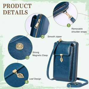 Bolsos cruzados para teléfono móvil para mujer, carteras de cuero para celular |   Pequeño - Product Image 4