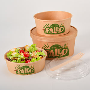 Eco Friendly logo Custom Made Kraft Salad <span class=keywords><strong>Poke</strong></span> Tigela De Papel com Tampa De Papel Personalizada & Tampa De Plástico - Product Image 6