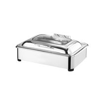 Airlrusi Chauffe-aliments en acier inoxydable Durable Restaurant Buffet Hot Pot 9L Capacity Square Bain Marie Stove