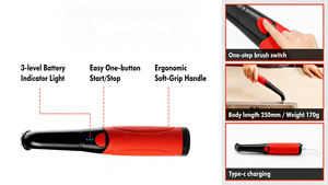 Brosse de nettoyage électrique sans fil DC 3.7V étanche IPX6 avec poignée en plastique et affichage de puissance à 3 LED pour cuisine, salle de bain et chaussures - Product Image 5